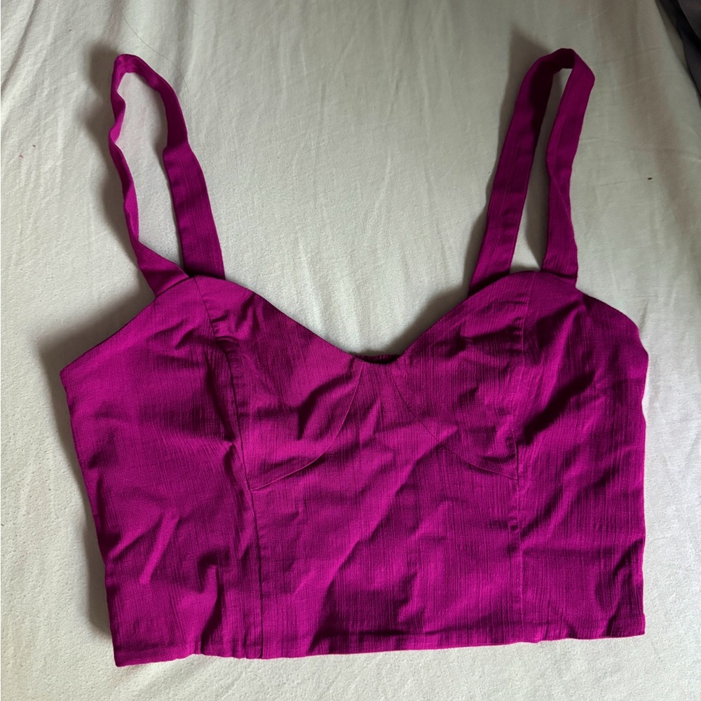 free people fuscia top